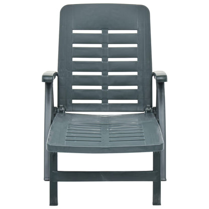 vidaXL Sunlounger | Green | Plastic | One-size | Foldable | Sun Lounger