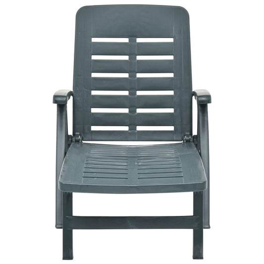 vidaXL Sunlounger | Green | Plastic | One-size | Foldable | Sun Lounger