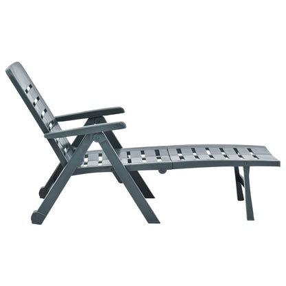vidaXL Sunlounger | Green | Plastic | One-size | Foldable | Sun Lounger