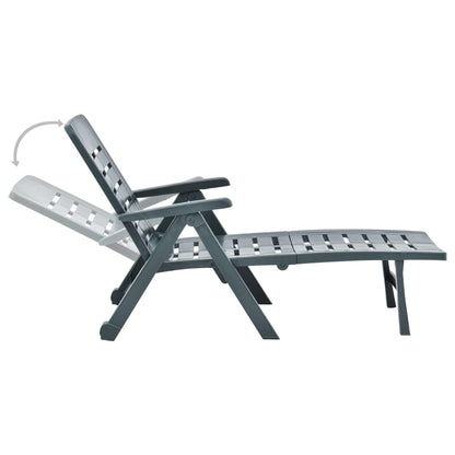 vidaXL Sunlounger | Green | Plastic | One-size | Foldable | Sun Lounger