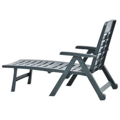 vidaXL Sunlounger | Green | Plastic | One-size | Foldable | Sun Lounger
