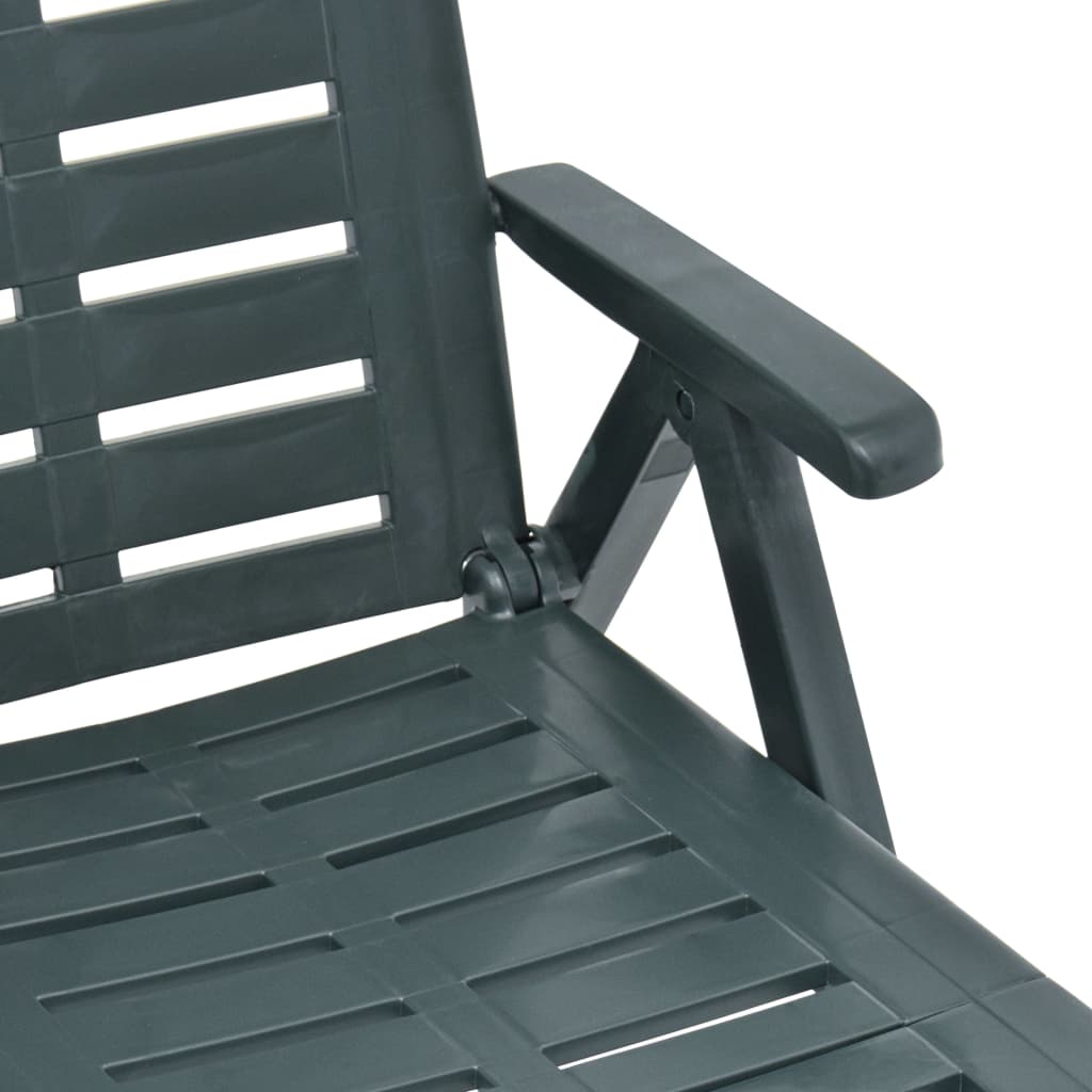 vidaXL Sunlounger | Green | Plastic | One-size | Foldable | Sun Lounger