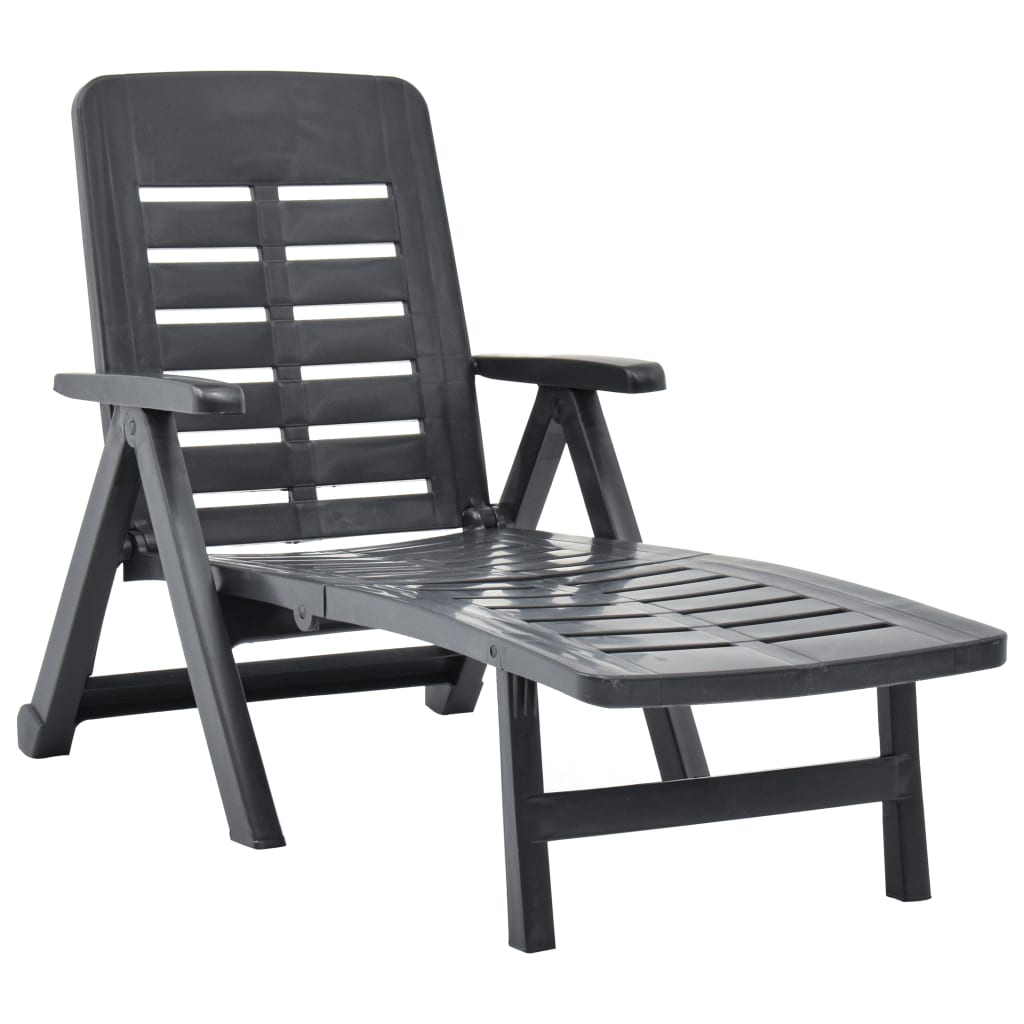 vidaXL Sunlounger | Anthracite | Plastic | Standard | Foldable
