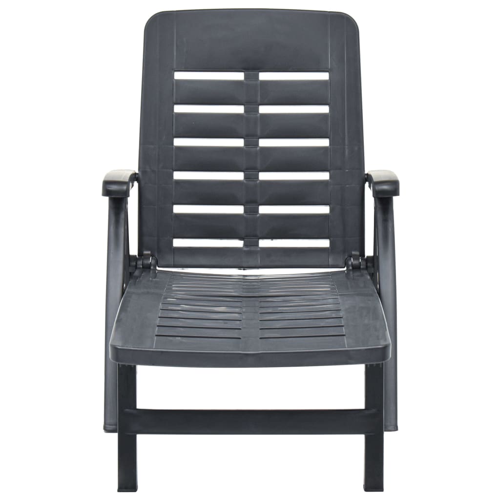vidaXL Sunlounger | Anthracite | Plastic | Standard | Foldable
