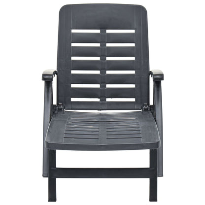 vidaXL Sunlounger | Anthracite | Plastic | Standard | Foldable