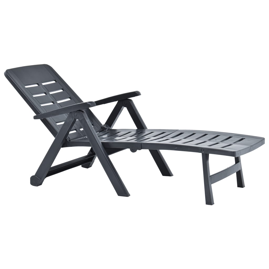 vidaXL Sunlounger | Anthracite | Plastic | Standard | Foldable