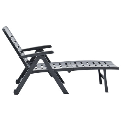 vidaXL Sunlounger | Anthracite | Plastic | Standard | Foldable