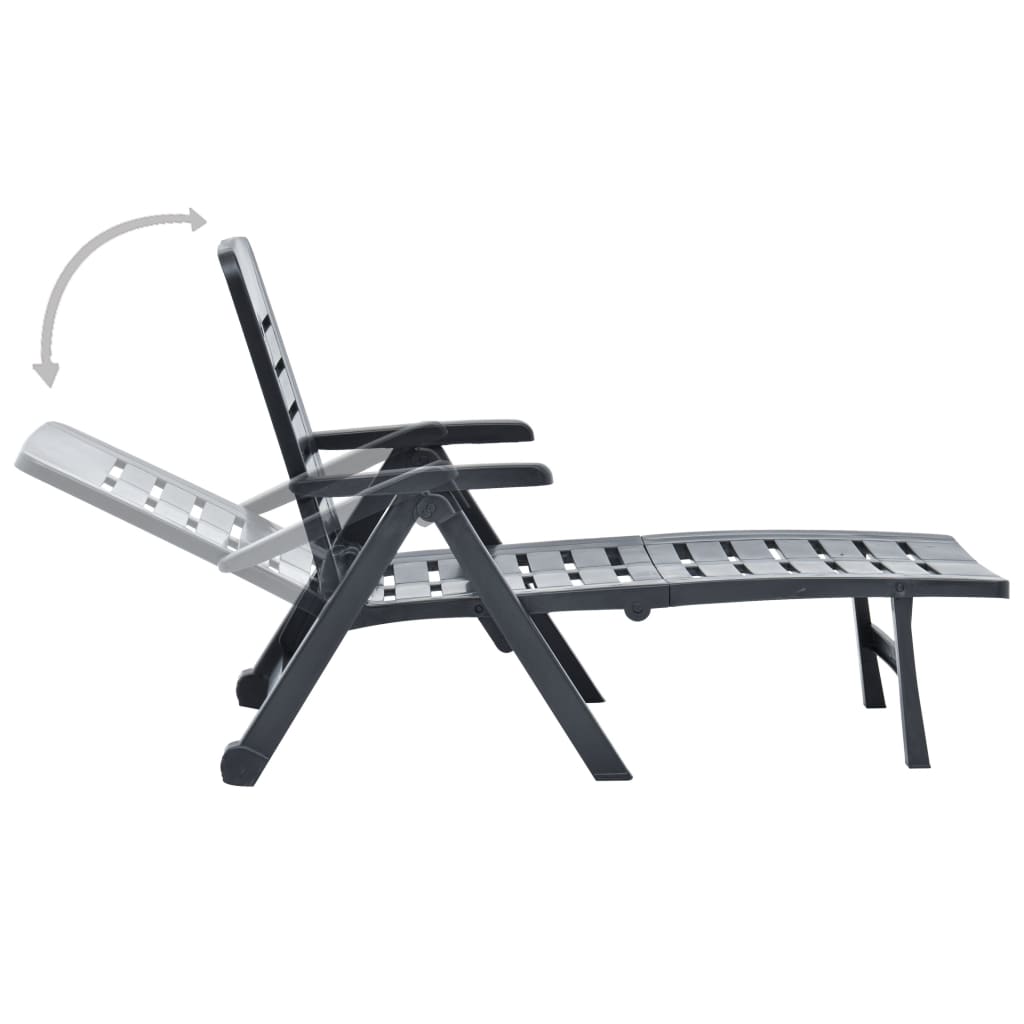 vidaXL Sunlounger | Anthracite | Plastic | Standard | Foldable