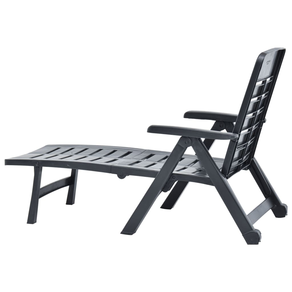 vidaXL Sunlounger | Anthracite | Plastic | Standard | Foldable