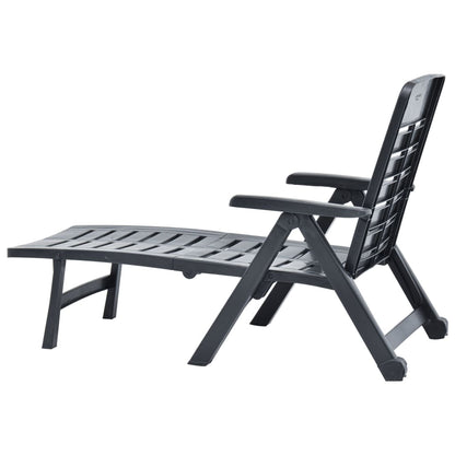 vidaXL Sunlounger | Anthracite | Plastic | Standard | Foldable
