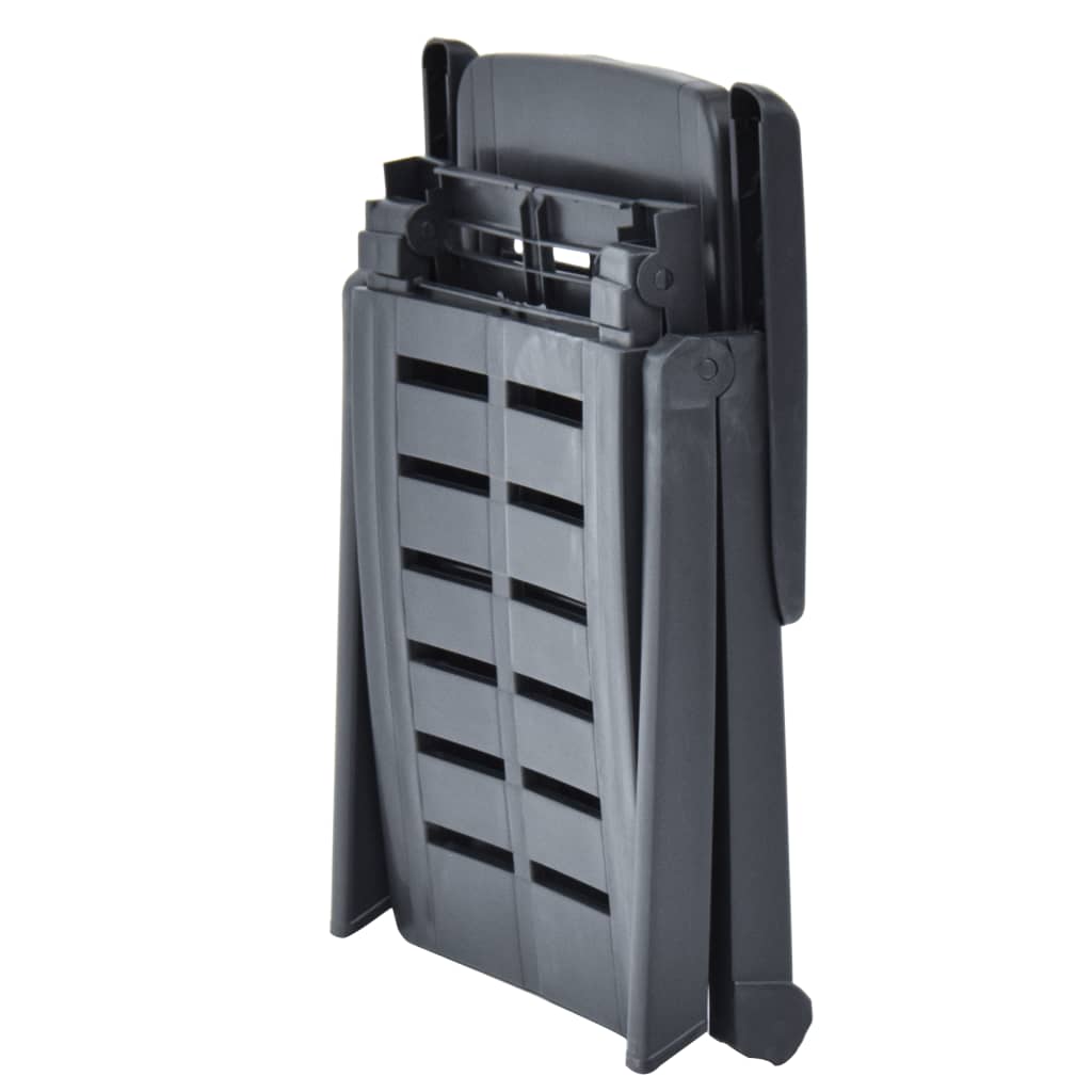 vidaXL Sunlounger | Anthracite | Plastic | Standard | Foldable