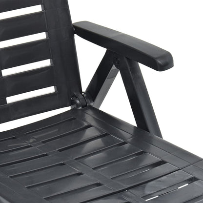 vidaXL Sunlounger | Anthracite | Plastic | Standard | Foldable
