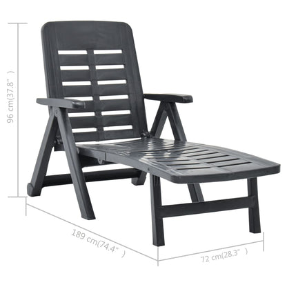 vidaXL Sunlounger | Anthracite | Plastic | Standard | Foldable