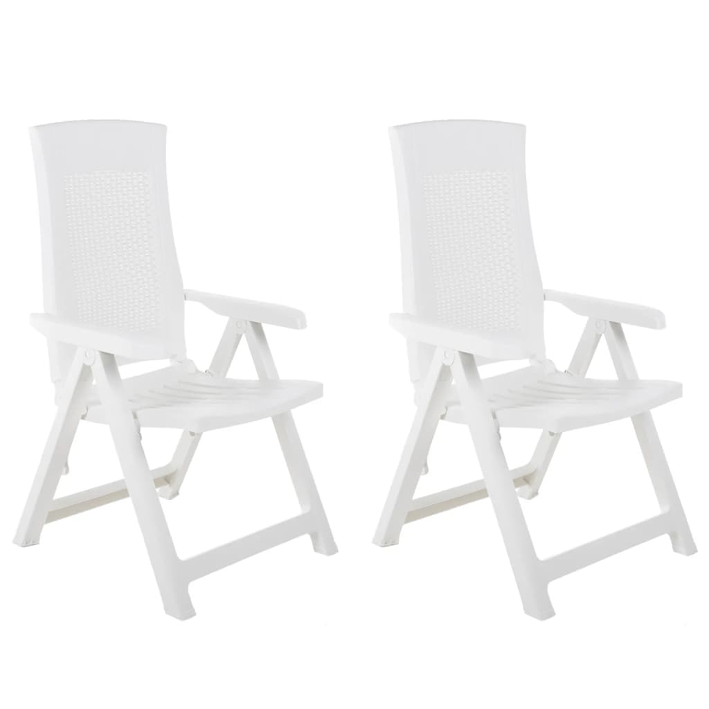 vidaXL Garden Chair | Set of 2 | White | Plastic | Standard