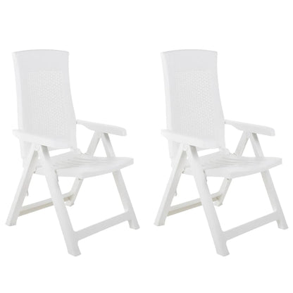 vidaXL Garden Chair | Set of 2 | White | Plastic | Standard