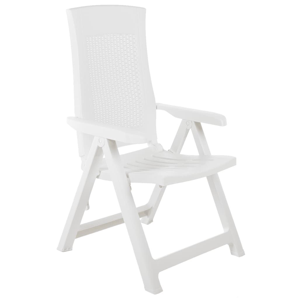 vidaXL Garden Chair | Set of 2 | White | Plastic | Standard