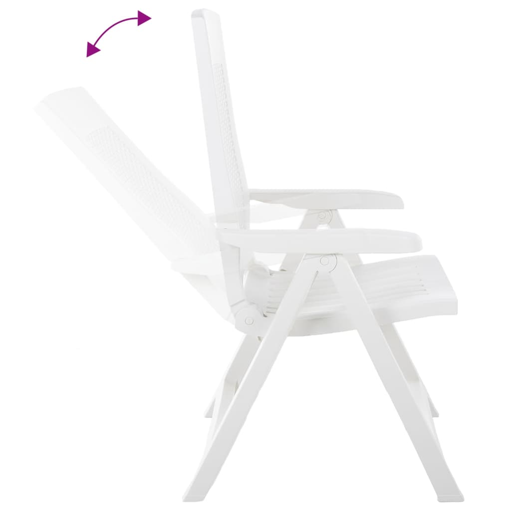 vidaXL Garden Chair | Set of 2 | White | Plastic | Standard