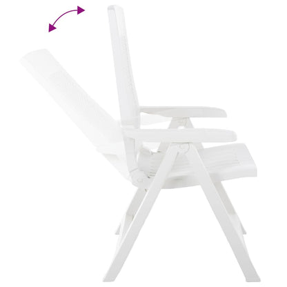 vidaXL Garden Chair | Set of 2 | White | Plastic | Standard