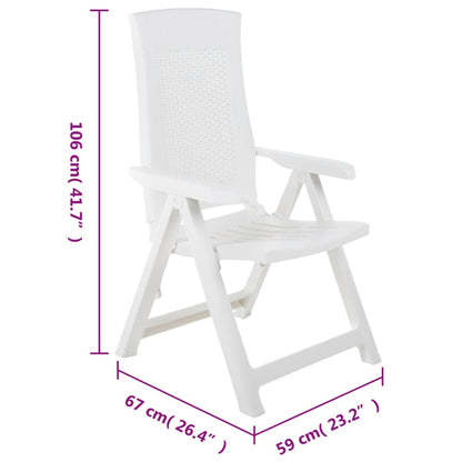 vidaXL Garden Chair | Set of 2 | White | Plastic | Standard