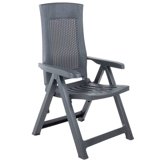vidaXL Reclining Folding Chairs 2 pcs Plastic Anthracite