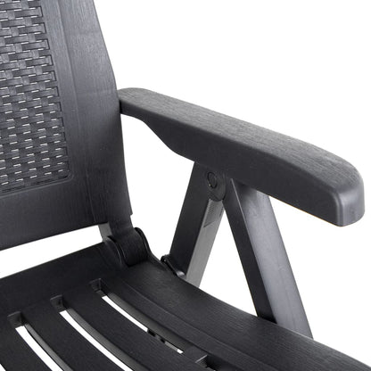 vidaXL Garden Reclining Chairs 2 pcs Plastic Anthracite
