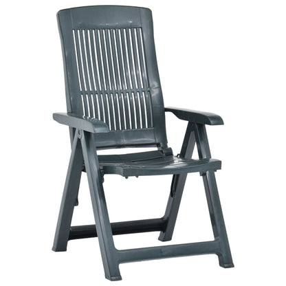 vidaXL Garden Reclining Chairs 2 pcs Plastic Green