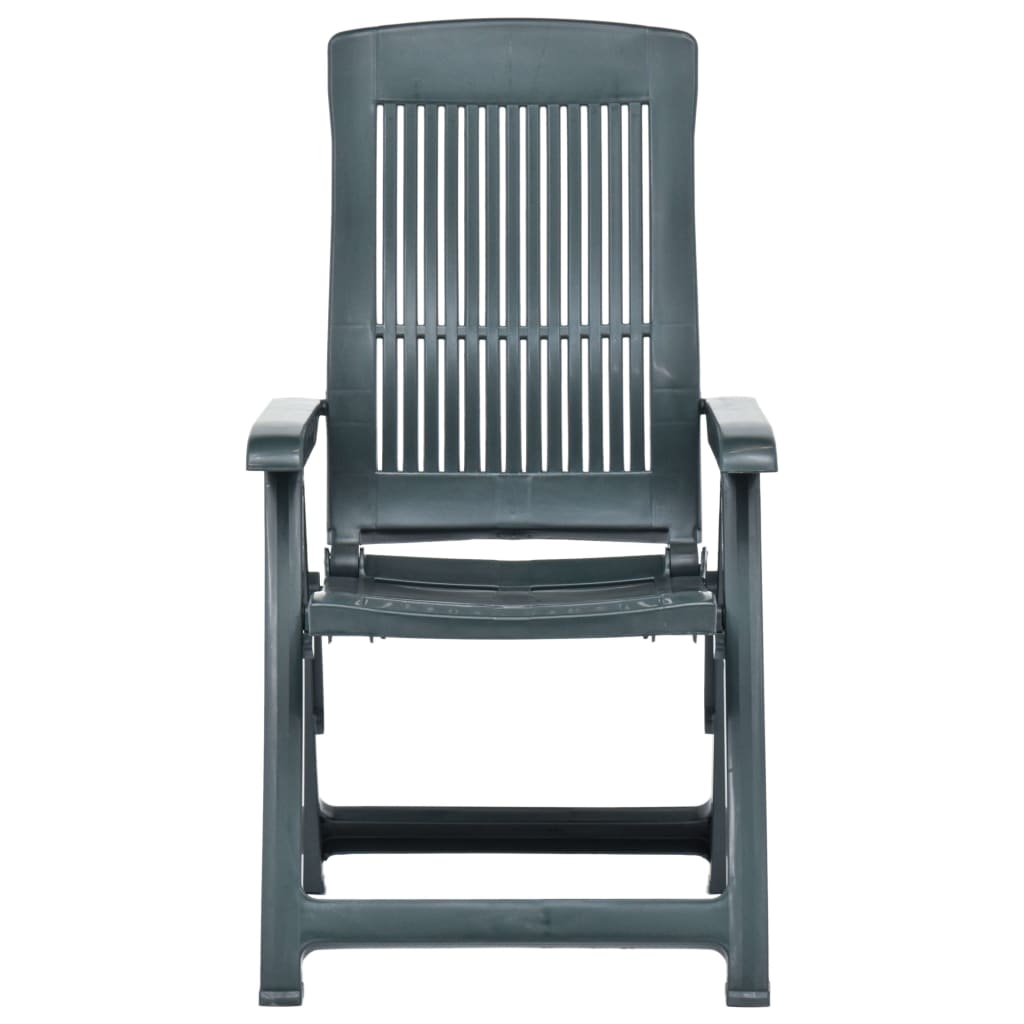 vidaXL Garden Reclining Chairs 2 pcs Plastic Green