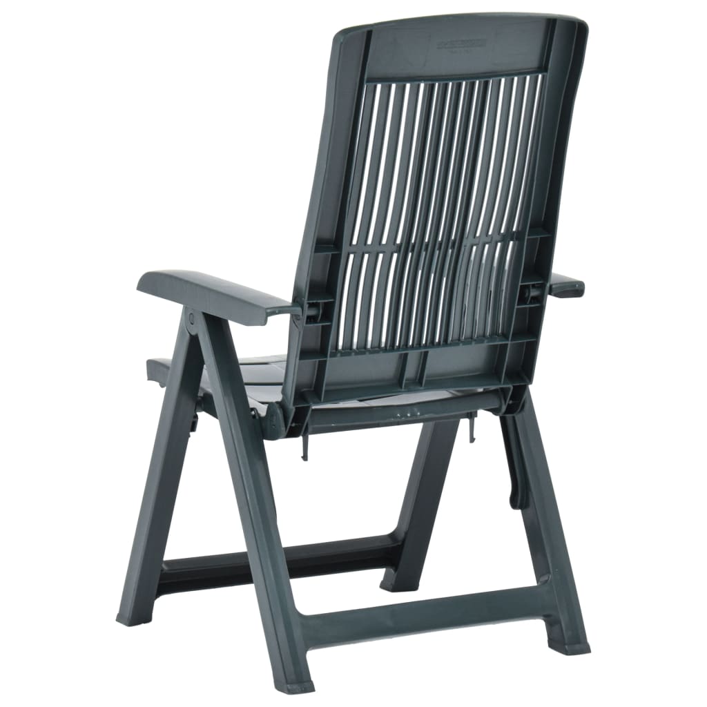 vidaXL Garden Reclining Chairs 2 pcs Plastic Green