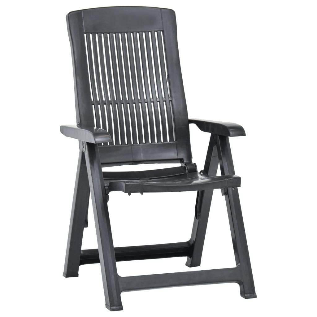 vidaXL Garden Chair | Set of 2 | Anthracite | Plastic | Standard | Foldable