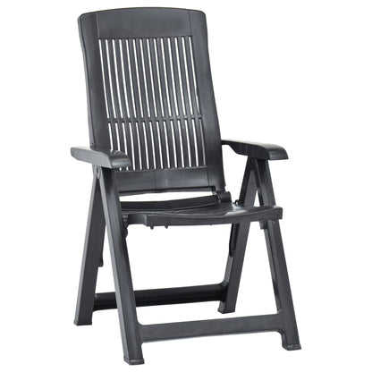 vidaXL Garden Chair | Set of 2 | Anthracite | Plastic | Standard | Foldable