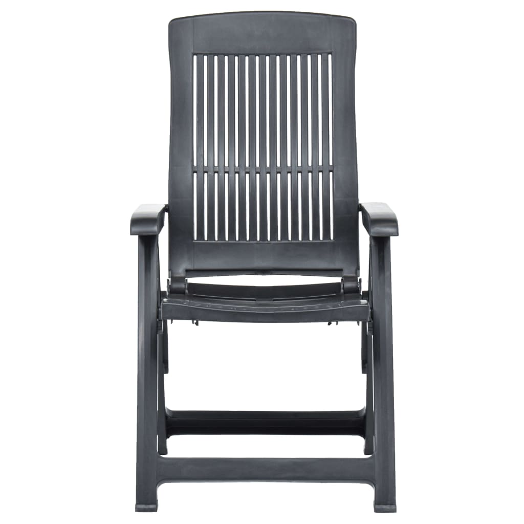 vidaXL Garden Chair | Set of 2 | Anthracite | Plastic | Standard | Foldable