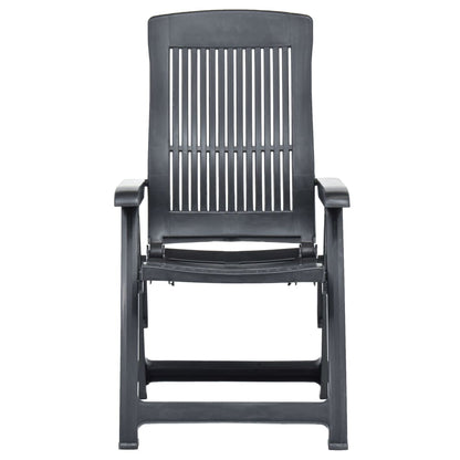 vidaXL Garden Chair | Set of 2 | Anthracite | Plastic | Standard | Foldable