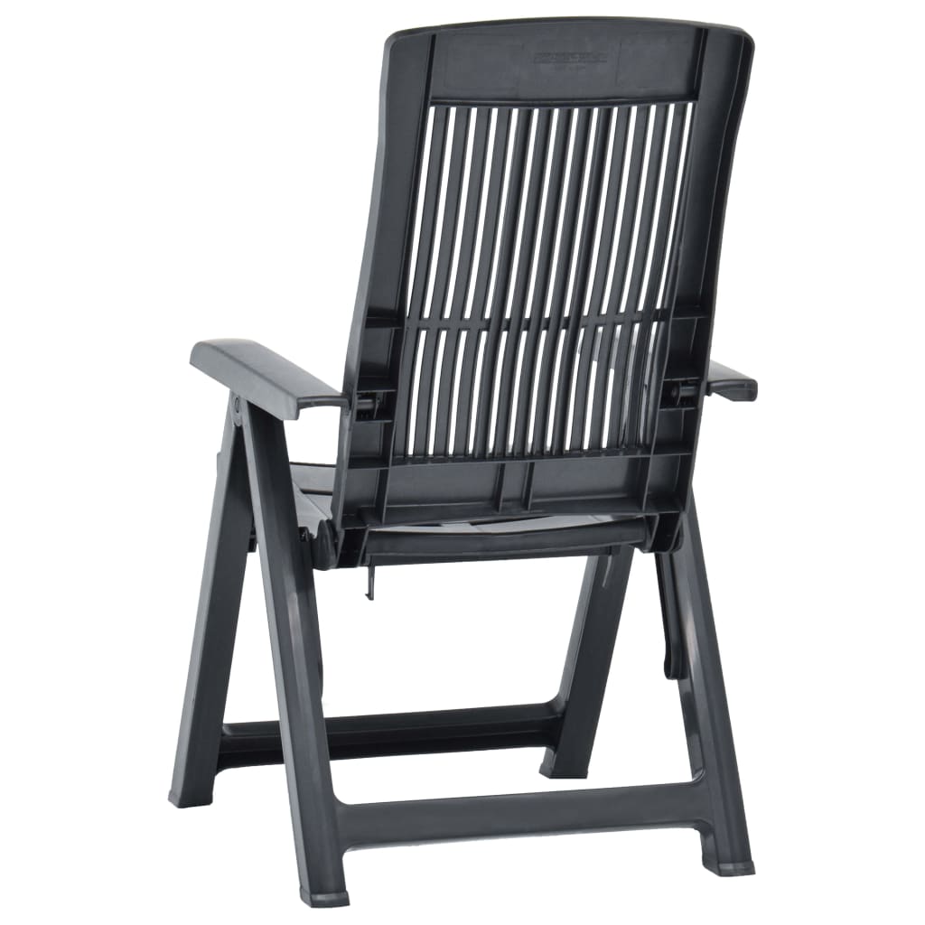 vidaXL Garden Chair | Set of 2 | Anthracite | Plastic | Standard | Foldable