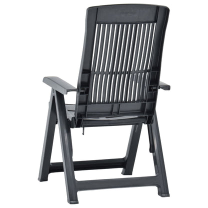 vidaXL Garden Chair | Set of 2 | Anthracite | Plastic | Standard | Foldable