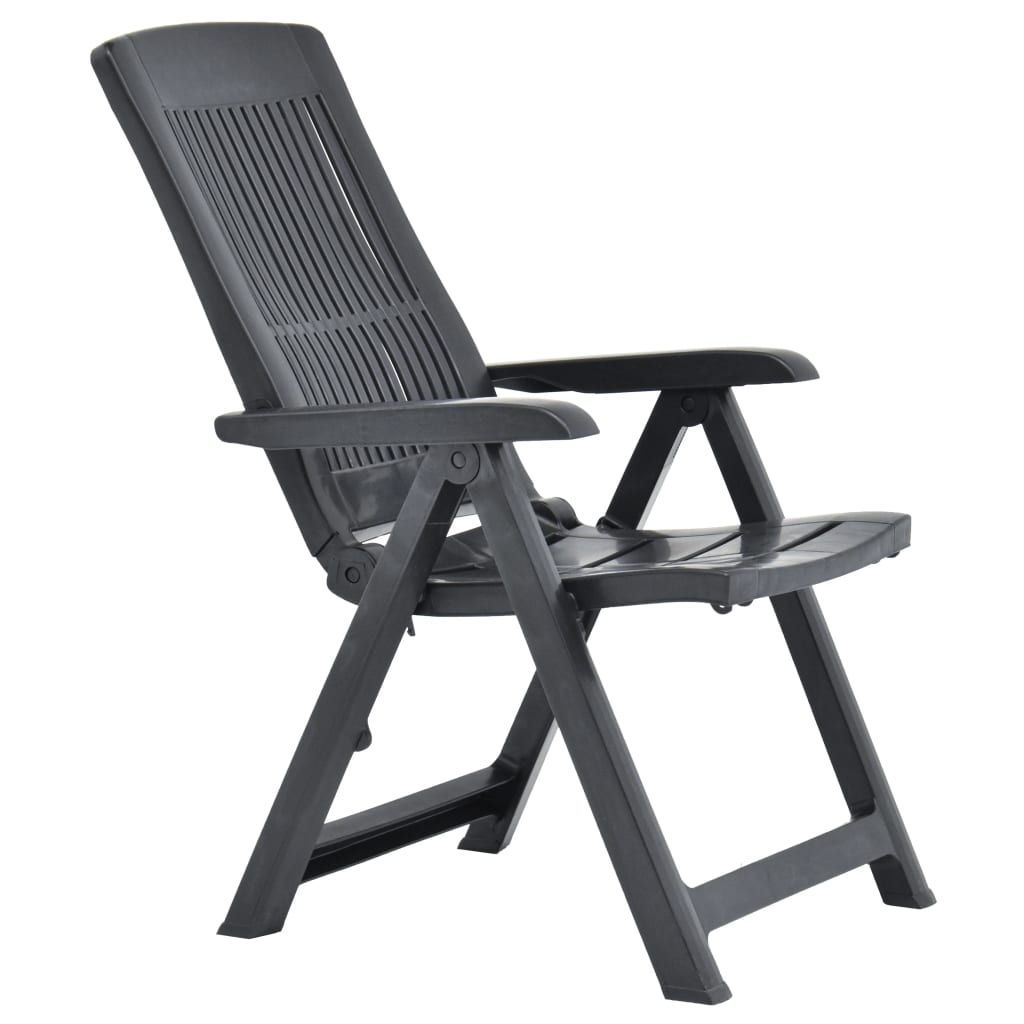 vidaXL Garden Chair | Set of 2 | Anthracite | Plastic | Standard | Foldable