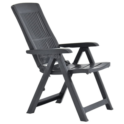 vidaXL Garden Chair | Set of 2 | Anthracite | Plastic | Standard | Foldable