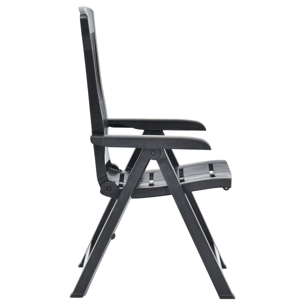 vidaXL Garden Chair | Set of 2 | Anthracite | Plastic | Standard | Foldable