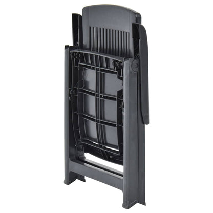 vidaXL Garden Chair | Set of 2 | Anthracite | Plastic | Standard | Foldable