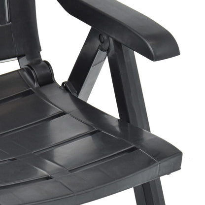 vidaXL Garden Chair | Set of 2 | Anthracite | Plastic | Standard | Foldable