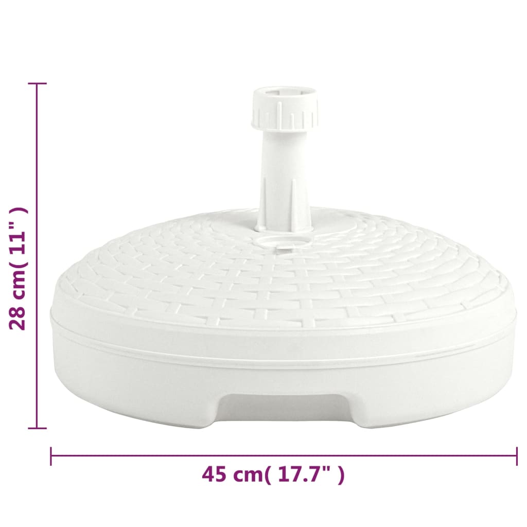vidaXL Umbrella Base Sand/Water Filled 20 L White Plastic Rattan
