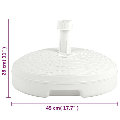 vidaXL Umbrella Base Sand/Water Filled 20 L White Plastic Rattan