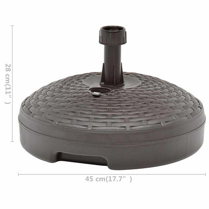 48770 vidaXL Umbrella Base Sand/Water Filled 20 L Brown Plastic Rattan