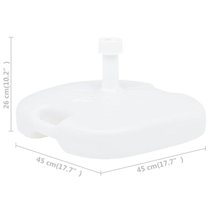 48773 vidaXL Umbrella Base Sand/Water Filled 16 L White Plastic