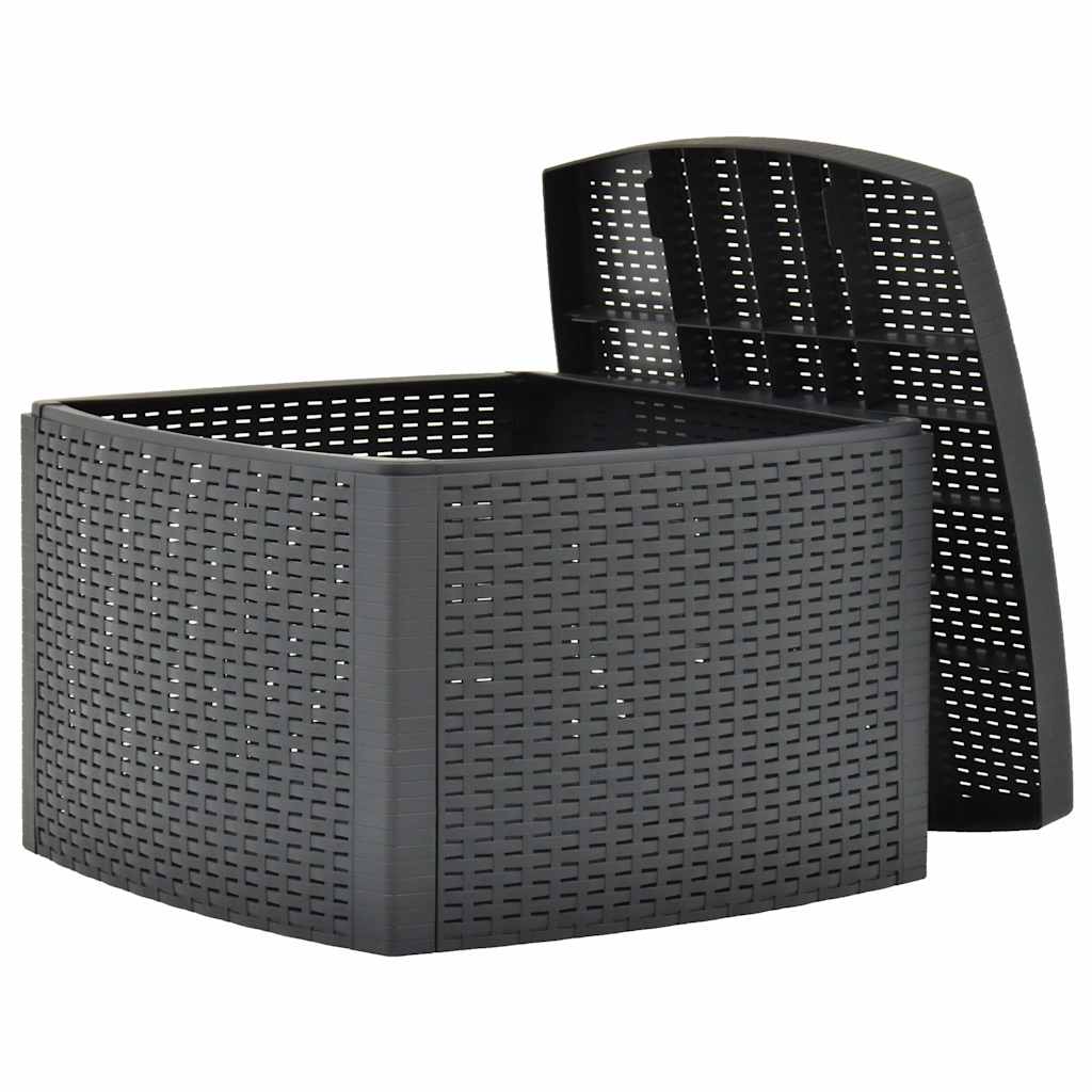 48775 vidaXL Side Table Anthracite 54x54x36,5 cm Plastic