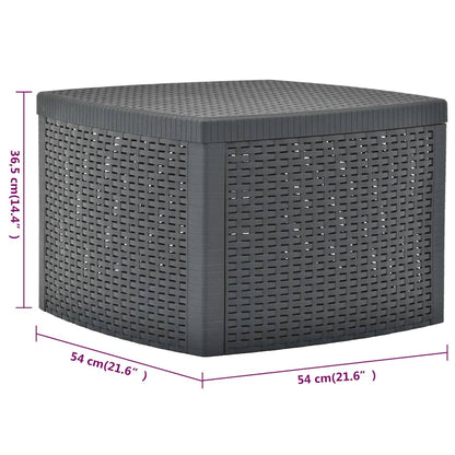48775 vidaXL Side Table Anthracite 54x54x36,5 cm Plastic