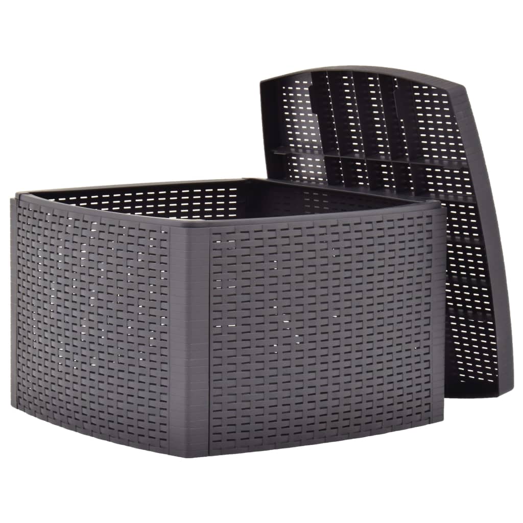 vidaXL Side Table Mocha 54x54x36.5 cm Plastic