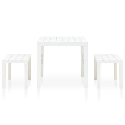 vidaXL Garden Set | White | Plastic | Medium | Durable | Garden Set | Square