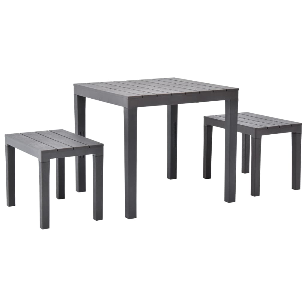 vidaXL Garden Set | Brown | Plastic | Tough | Garden Set | Square | Modern