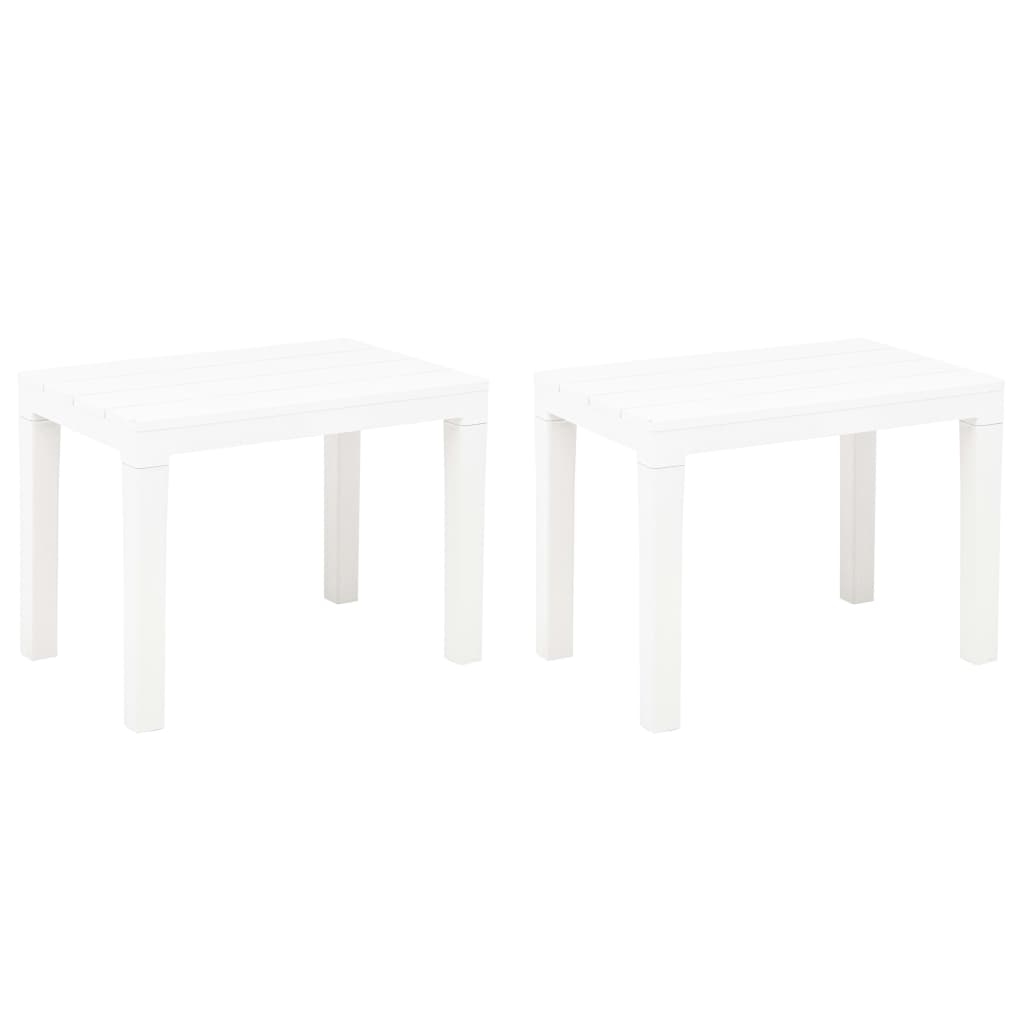 vidaXL Garden Bench | Set of 2 | White | Plastic | Medium | Lightweight