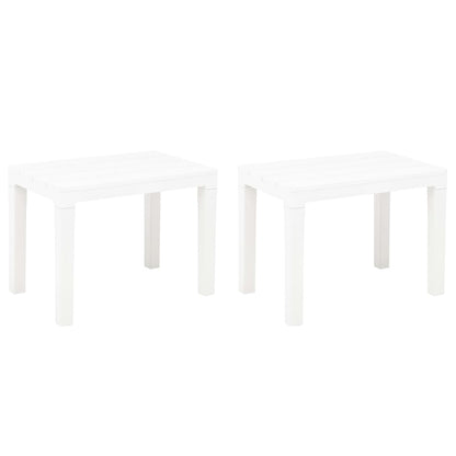 vidaXL Garden Bench | Set of 2 | White | Plastic | Medium | Lightweight